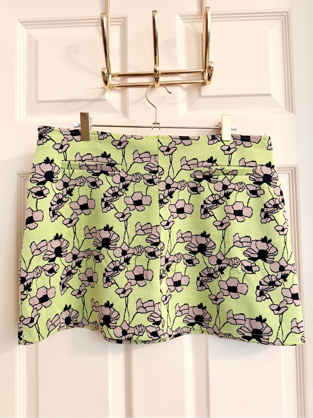 Green floral Zara mini skirt